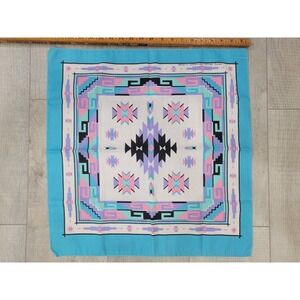 Turquoise Geometric Print Women's Scarf